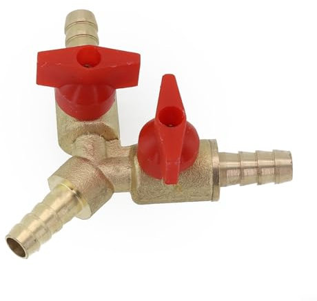 Raccord de tuyau à 3 voies, raccord de robinet à boisseau sphérique 3 voies d'intersection, cannelure de tuyau en laiton fendu pour eau, huile, gaz et arrosage du jardin (8 mm)