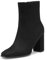 GENSHUO Stivaletti con Punta Quadrata da Donna, Tacco Grosso da 8 cm, Stivaletti alla Moda con Cerniera Laterale, Pelle Scamosciata Nera, 38 EU