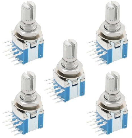 VGOL 5 Piezas Interruptor de Banda RS1010 de Interruptor Giratorio Interruptor de Cambio de Marchas 1 Polo 5 Posiciones Eje de 15mm Interruptor de Banda Sellado Pequeño (DC16V 0,1A)