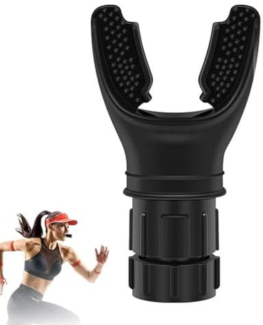 Biglumin atemtrainer lungentrainer zwerchfell trainingsgerät stamina trainer perseverance lung flexer Einstellbarer Widerstand ABS+Silikagel Schwarz lung trainer Geeignet zum Schwim,Laufen,Radfahren