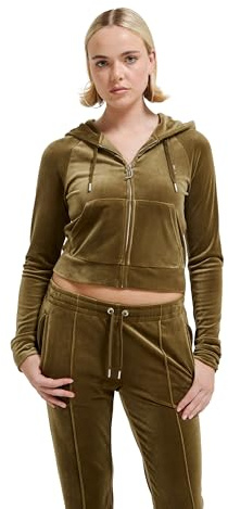 Juicy Couture Damen Madison Hoodie Kapuzensweatjacke, Sweatjacke mit Kapuze und Reißverschluss aus Velour Kapuzenpullover (1er Pack)