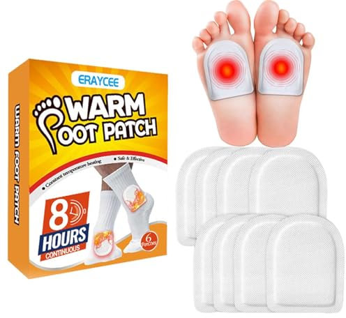 Zehenwärmer – Zehenfußwärmer Patch | Einlegesohlenwärmer Patch | Zehenwärmer Einweg | Fußwärmer | Wärmepflaster für Fuß | sicherer Kleber 6 Wärmepflaster | Fußwärmer für unterwegs Wärme