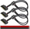 MKBKLLJY 3PCS 15-Pin SATA to 2 PC Fan Power Adapter Cable 10.6inch/27cm 15pin SATA to 2 x 3 pin / 4 Pin PC Case Cooling Fan Splitter Extension Power Cable Adapter Black Sleeved Braided with Cable Tie