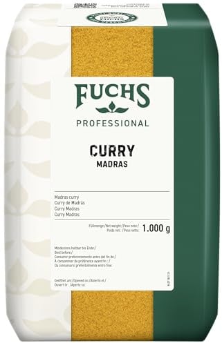 Fuchs Professional - Curry Madras | 1 kg dans un sac | Pour les plats au curry doux tels que les sauces ou les plats à base de riz | Pour les consommateurs en vrac
