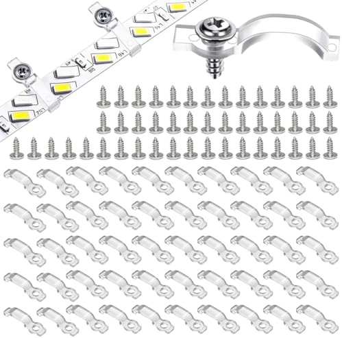 RTRTGS 50Stk LED Strip Befestigung Strip Halterung Montagehalterung Clips für LED Streifen Halterung (10mm)