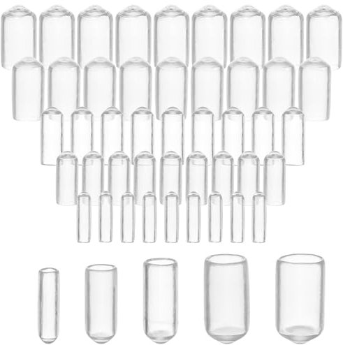 50 Pcs Round Rubber End Caps 3/5/6/8/9.5mm Rubber Bolt Caps Screw Thread Protectors for Tubes Cables Wires Protect