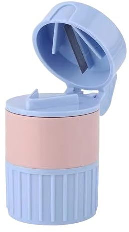 3-in-1 Pill Crusher, Pill Cutter and Grinder with Storage, Portable Tablet Crusher for Elderly, Pets and Travelers, Purple Pill Splitter for Small Pills