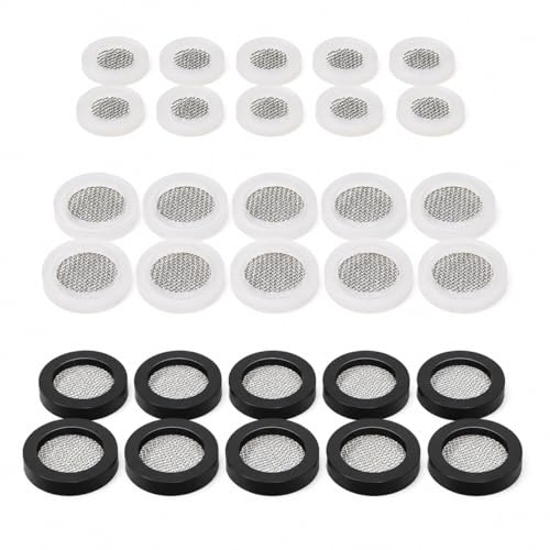 ARYIMYDP Lot de 30 Joints d'Étanchéité avec Filtre en Acier Inoxydable, Joints Plats Silicone 1/2 3/4 1 Pouce, Joint Universel pour Robinet, Tuyau de Douche, Cuisine, Salle de Bain et Lavabo