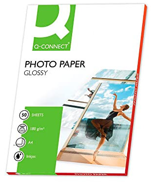 Q Connect 180 gsm A4 Hochglanz-Fotopapier (50 Stück)