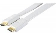 Dexlan Câble plat pour PC HDMI Blanc 1.8 m