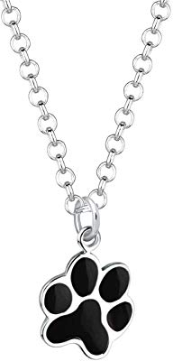 Elli Damen-Halskette mit Anhänger Tier Pfote Haustier Tierliebe silber 925 Emaille - 45cm Länge