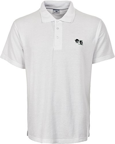 Sians Fashions Mens Bowling Tshirt White Polo with Bowlers Bowls Logo t Shirt (X-Large, White)