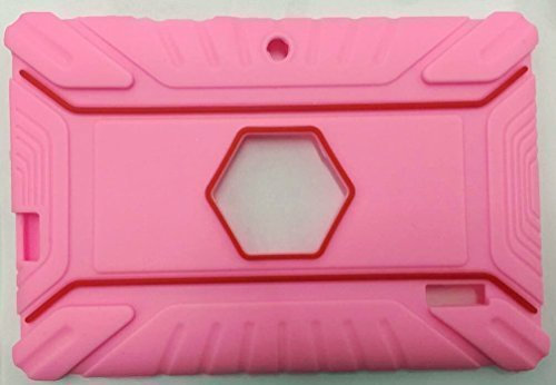 L&C® 7 INCH Heavy Duty SILICONE RUBBER CASE FOR ANDROID TABLET ALLWINNER A13 A23 Q88 (Pink)