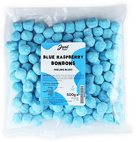 Just Treats Bonbons - Sour Blue Raspberry (500g Share Bag)
