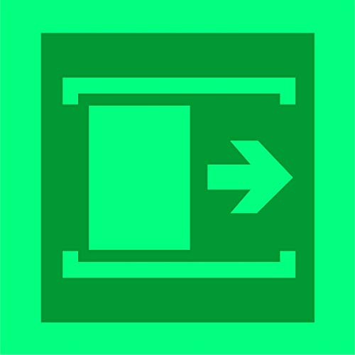 INDIGOS UG - Sticker - Safety - Warning - Door slides Right to open Symbol - 10x10cm - Decal for Office - Company - School - Hotel