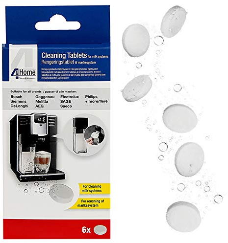 Qualtex Coffee Machine Milk System Cleaning Tablets Compatible with Philips Saeco Coffee Machine Makers - 6PK