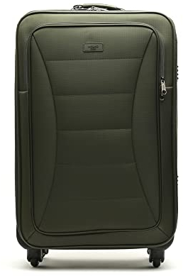 MISAKO Reisekoffer aus Stoff Mittelgroße Koffer Leslie Grün Unisex - Halbstarrer, weicher, eleganter Koffer - 67 X 42 X 23 cm