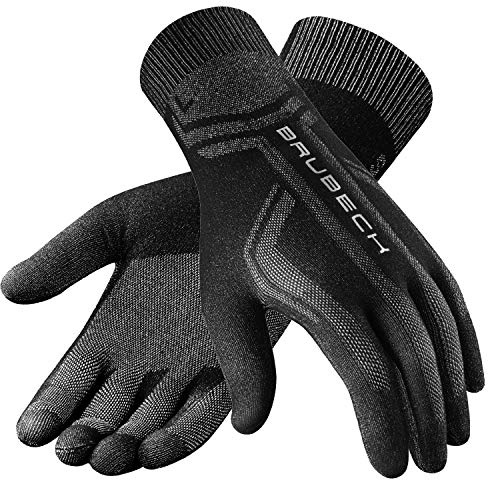 BRUBECK Thermoaktive Handschuhe aus Merinowolle, Unisex, für Erwachsene, nahtlos, anatomisch, Größe L, Größe XL, Schwarz