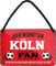 WOGEKA ART Retro Blechschild - Hier wohnt ein Köln Fan Fußball - witziger Spruch Geschenk-Idee Geburtstag Weihnachten Dekoration 18x12 cm Vintage-Design Hänge-Schild Metall HS26