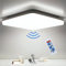 LED Deckenleuchte mit Radar Bewegungsmelder, 24W Deckenlampe mit Fernbedienung, 4000K Lampe mit Bewegungsmelder innen, IP54 Sensorlampe für Bad Flur Balkon Garage Keller Treppen, 28x4.8cm