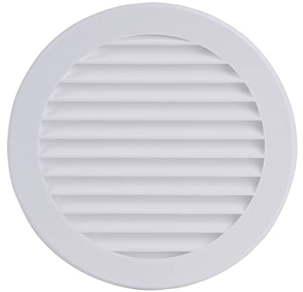 Steinberg14 Rejilla de Ventilación Redonda de 125 mm de Plástico Blanco - Registro de Extracción de Aire con Brida - Cubierta de Ventilación Interna para Pared y Techo