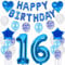 Luftballons 16. Geburtstags deko Junge blau set, Geburtstagsdeko 16 jahre Geburtstag Dekoration Junge blau,Folien ballons 16 Geburtstag deko banner,girlande deko 16. geburtstag Junge deko