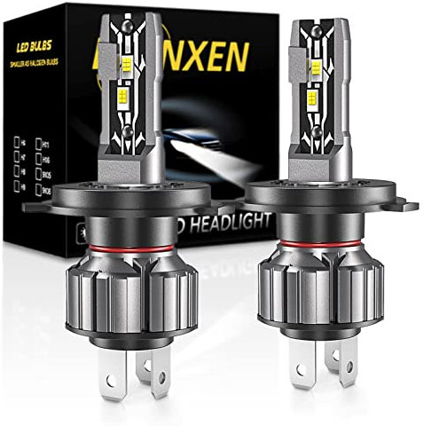 LTONXEN Bombillas H4 LED, 6000K Luz Blanca Faros del Coche DC 9V-18V Kit de Reemplazo de Luz Alta y Baja,1:1 Mini, Plug & Play (2 Piezas)