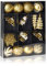 com-four® 20-teiliges Set Hängedeko Weihnachten - Christbaumkugeln in verschiedenen Formen aus bruchsicherem Kunststoff für Weihnachten - Christbaumschmuck (goldfarben - 20-teilig)