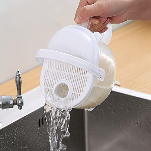 Bol de lavage de riz Laveuse à grains en plastique Passoire Passoire à quinoa Panier de nettoyage Outil de lavage de riz Passoires et passoires alimentaires