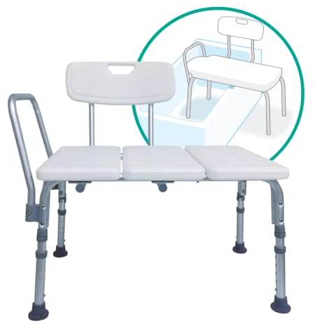 OrtoPrime Asiento Banco de Bañera Adulto Transferencia Segura - Taburete baño Bancos para Duchas y bañeras - Sillas para Ducha