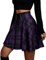 KOJOOIN Damen Rock Kariert Mini-Faltenrock Gothic Kleid Hohe Taille Cosplay Kleid A-Linie zum Schnüren Grape M
