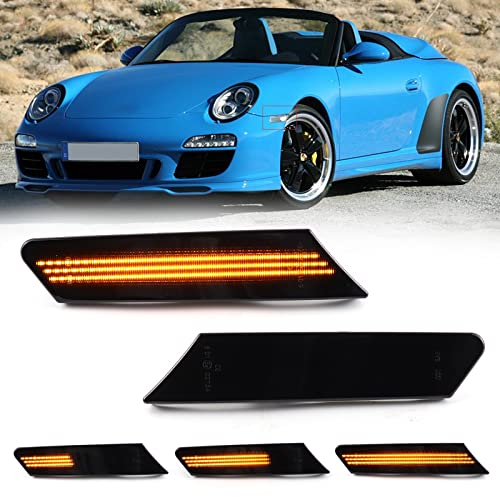 FetonAuto Blinkleuchte LED Seitenmarkierung Blinkerlampen für Porsche 911 997 Carrera GT2 GT3 Boxster Cayman 987
