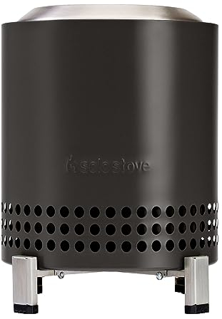 Solo Stove Mesa XL Braciere da tavolo da esterno | Mini camino portatile a bassa emissione di fumo, Alimentato a pellet o legna, acciaio inossidabile, con supporto, borsa, 21,8 x 17,8cm, 1kg, Grigio