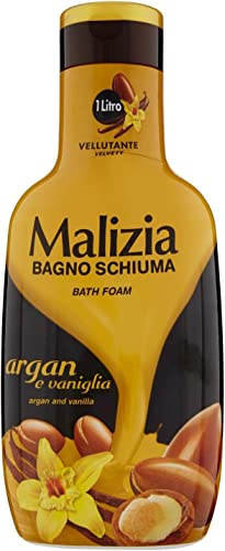 Italian Gourmet Bagnoschiuma Argan e Vaniglia Schaumbad 12 x 1L Pflege-Duft | Detersione quotidiana, pelle profumata, cremiger Schaum zum Duschen oder, Gesamtnettogewicht 12 L + Kostenlos Polpa 400g