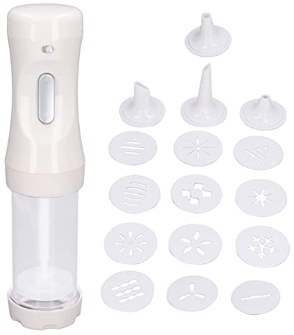 Presse à Biscuits électrique, Kit De Fabrication De Biscuits à Gâteau Bricolage Avec 9 Disques De Biscuits Et 1 Outil De Décoration De Biscuits En ABS Pour Faire des Décorations De Pâtisserie