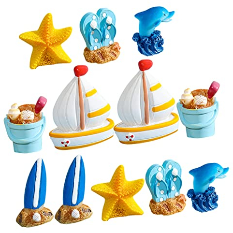TOYANDONA 12st Surfbrett-modell Sandtischverzierung -badewannenspielzeug Dekorationen Für Aquarien Mikro-strand-dekor Hochzeitsdeko Strand Miniatur -cupcake-topper Baby Harz Seeboot