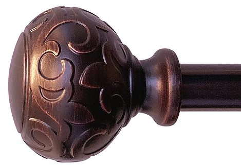 Sorrento Gardinenstangen-Set, Vorhangstange, Vorhangschiene, verstellbar, 66-122 cm, Durchmesser 1,6 cm in ölgeriebener Bronze