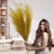 Large Gold Pampas Grass For Bedroom Decor Faux Artificial Pampas Grass Tall For Gold Vase Floor Vase Fake Pampas Plant Gold Living Room Accessories Ornaments Gold Feathers 3 Stems