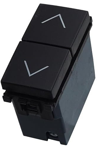 1 Pezzo Commutatore 2P 10A Pulsante Tapparelle, Compatibile Con Vimar Arkè, Colore Nero