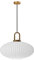 EKSED Suspension en verre blanc avec fini or bronze, plafonnier rétro moderne pour îlot de cuisine de table à manger de chevet (300 mm)
