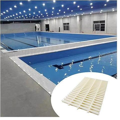 XPLKQXE Grille Drainage Piscine, Couvercle Grille Plastique ABS, Caillebotis Vidange Douche, Fossé Drainage À Capuchons, Bouchons De Gouttière Bricolage (Couleur : White-25cm, Taille : 2pcs)