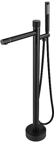 Robinet de Baignoire ilot, Monotrou Simple Mitigeur Baignoire Sur Pied, Commutateur Rotatif,noir