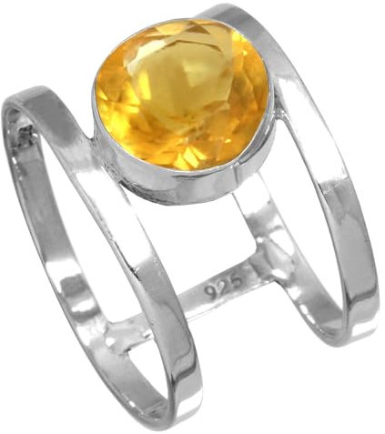 Citrin Quarz Ring 925 Sterling Silber Handgemacht Schmuck Größe 67 (21.3) (99140_CIT_R129)