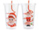 PMS Elves Behaving Badly Christmas Drinking Cup with Straw Assorted Designs Reusable Plastic Xmas Festive Gift