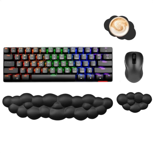 ProFPS Tapis de Souris Ergonomique et Repose Poignet Clavier - Setup Gaming Accessoire PC - Repose Poignet Comfort pour Setup Gamer et Bureau - Support Clavier Ordinateur avec Base Antidérapante
