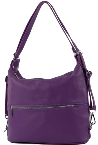 modamoda de - T189 - ital. Borsa da donna a tracolla 2in1 in pelle