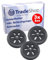 Trade-Shop Lot de 3 plateaux de ponçage auto-agrippants à 6 trous Ø 150 mm avec vis de fixation M8 compatibles avec Bosch, GEX 150 Turbo, PEX 15 AE