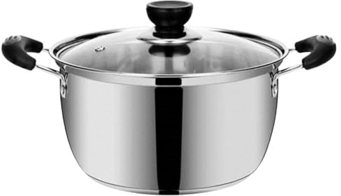 ANSNOW Soup Pot Deep Pot for Cooking Steamer Saucepot Cooking Pot Canning Pot Covered Stockpot Steamer Cookware Pot Tagine Vegetable Pasta Cooking Pan Supplement Pot Baby Glass Small
