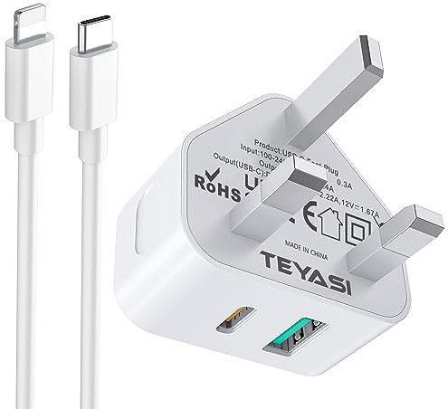 iPhone Fast Charger Cable and Plug 20W Fast Charge for iPhone 14/14 Pro Max/13/13 Pro/12/12 Pro/SE/11/11 Pro/10/XR/8/8 Plus,New Apple USB C to Lightning Charging Cable and Plug,Type C Plug and Lead