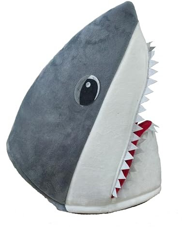 MatGui Plüschtier Hüte Kopfmaske Halloween Maskottchen Kostüm, Grauer Hai, Medium